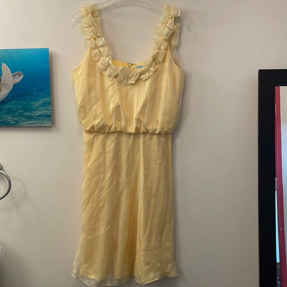 Antonio Melani Yellow Silk Dress